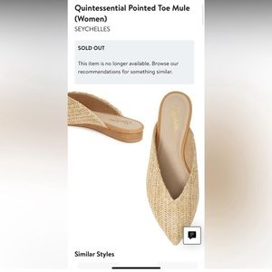 Seychelles Quintessential Pointed Toe Mule Sandals Size 8.5